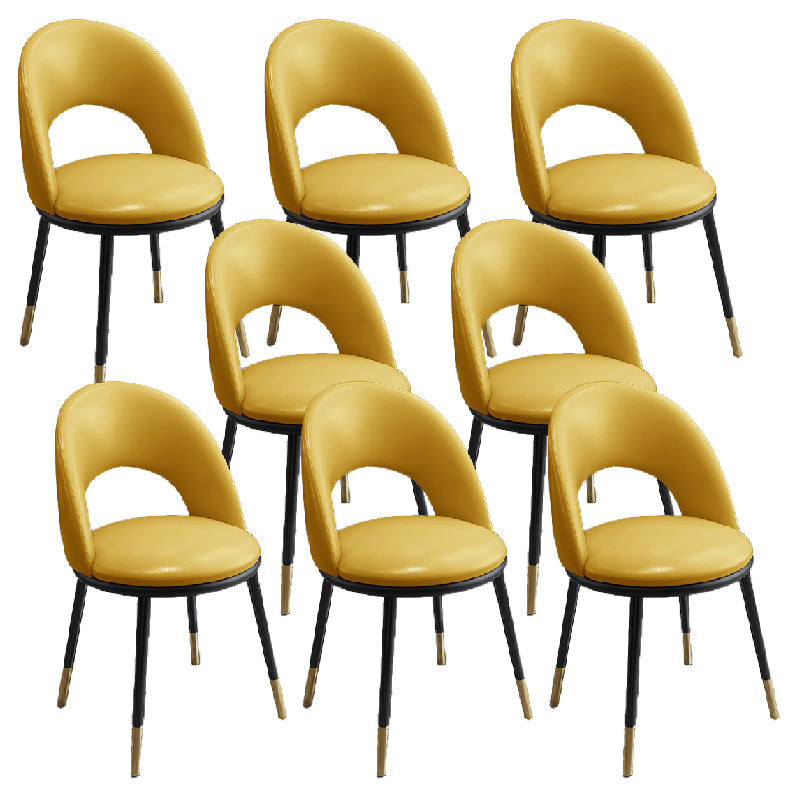 Sillas de comedor de estilo nórdico silla de comedor sin brazo con patas de metal para cocina