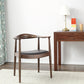 Ash Wood Traditional Dining Chair Brown Side Chair with Arms