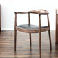 Ash Wood Traditional Dining Chair Brown Side Chair with Arms