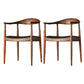 Ash Wood Traditional Dining Chair Brown Side Chair with Arms
