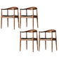 Ash Wood Traditional Dining Chair Brown Side Chair with Arms