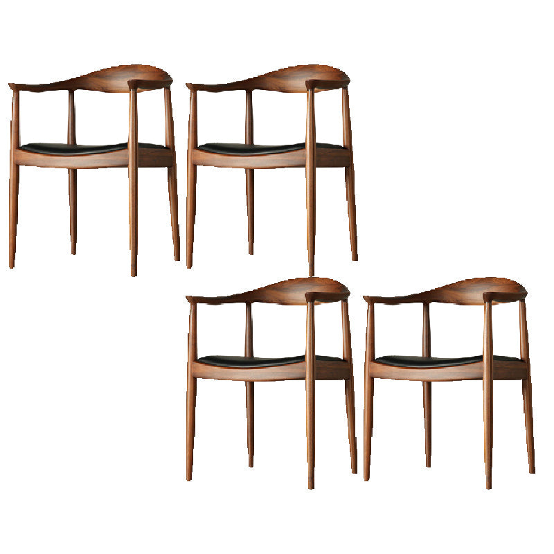 Ash Wood Traditional Dining Chair Brown Side Chair with Arms