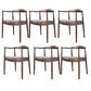 Ash Wood Traditional Dining Chair Brown Side Chair with Arms