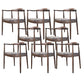Ash Wood Traditional Dining Chair Brown Side Chair with Arms