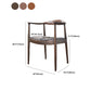 Ash Wood Traditional Dining Chair Brown Side Chair with Arms