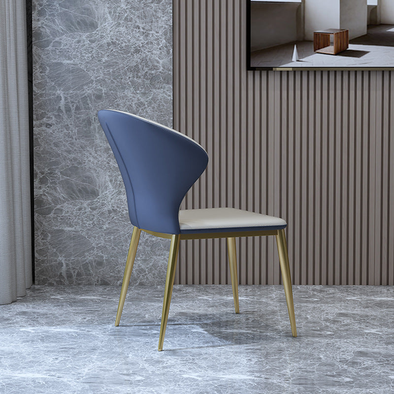 Sillas de comedor de estilo nórdico sillas de comedor sin brazos con patas de metal para cocina