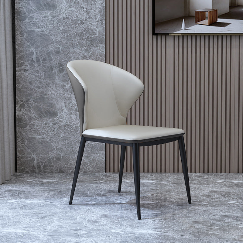 Sillas de comedor de estilo nórdico sillas de comedor sin brazos con patas de metal para cocina