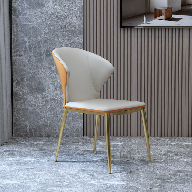 Sillas de comedor de estilo nórdico sillas de comedor sin brazos con patas de metal para cocina