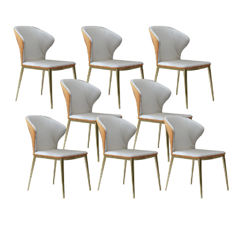 Sillas de comedor de estilo nórdico sillas de comedor sin brazos con patas de metal para cocina