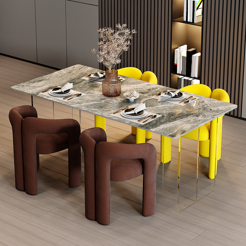 モダンなスタイルの布張りダイニングチェアオープンバックダイニングアームチェア