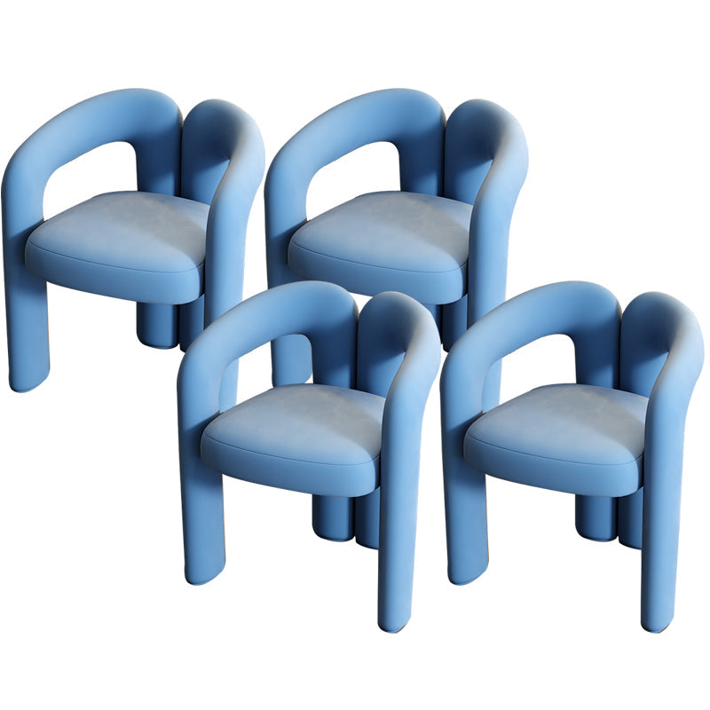 モダンなスタイルの布張りダイニングチェアオープンバックダイニングアームチェア