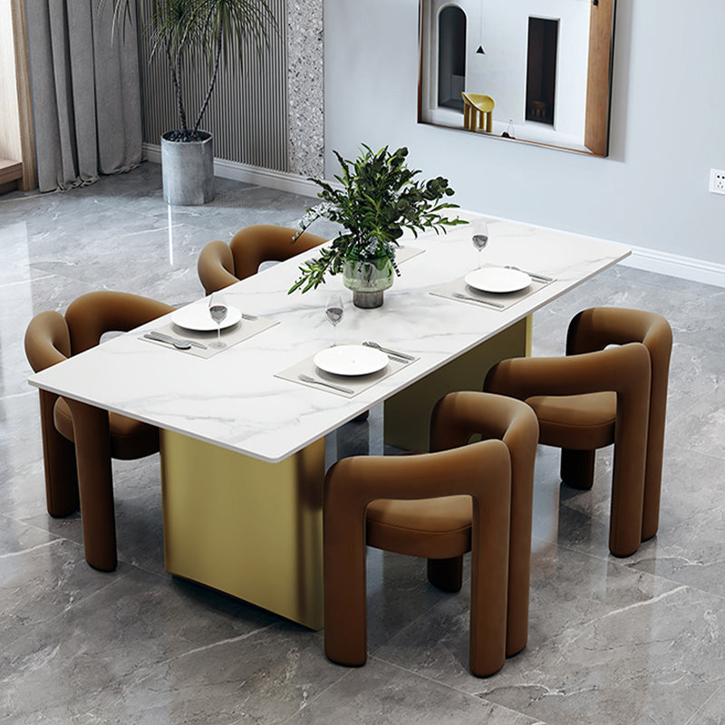 モダンなスタイルの布張りダイニングチェアオープンバックダイニングアームチェア