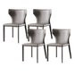 Wingback Armless Dining Chairs Modern Faux Leather Side Chair