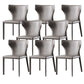 Wingback Armless Dining Chairs Modern Faux Leather Side Chair