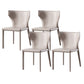Wingback Armless Dining Chairs Modern Faux Leather Side Chair