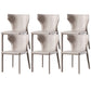 Wingback Armless Dining Chairs Modern Faux Leather Side Chair