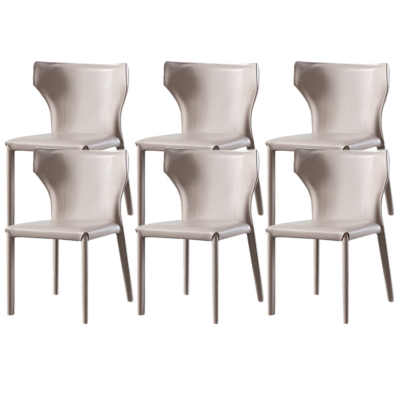 Wingback Armless Dining Chairs Modern Faux Leather Side Chair