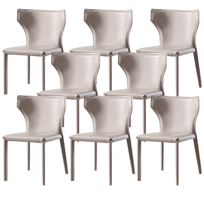 Wingback Armless Dining Chairs Modern Faux Leather Side Chair