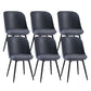 Contemporary Upholstered Dining Chairs Faux Leather and Metal Side Chair