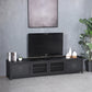 Industrial Style Metal TV Stand Black Colour Cable Management TV Console