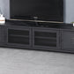 Industrial Style Metal TV Stand Black Colour Cable Management TV Console