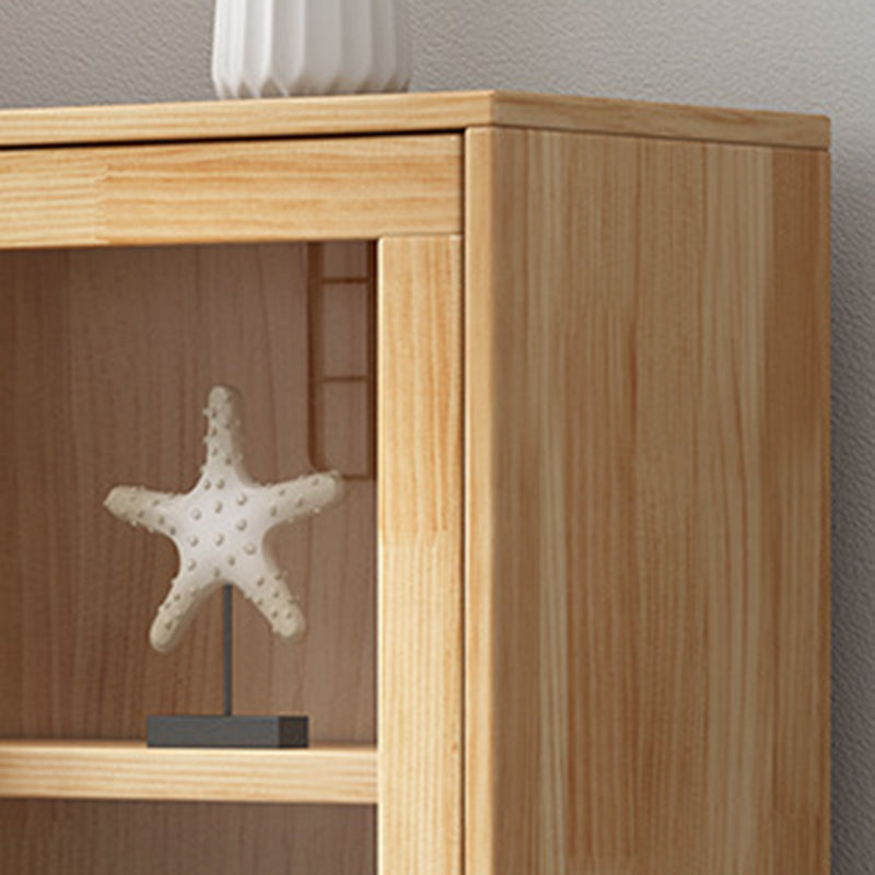 Modern Pine Dining Hutch Standard Natural Hutch Cabinet for Dining Room Clearhalo 'Display & China Cabinets' 'display_china_cabinets' 'furn' 'furn_display_china_cabinets' 'Furniture' 'Kitchen & Dining Furniture' 5999882