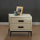 Contemporary Leather Accent Table Nightstand 18.11" Tall 2 Drawers Bed Nightstand Clearhalo 'Bedroom Furniture' 'furn' 'furn_night_stand' 'Furniture' 'night_stand' 'Nightstands' 5999890