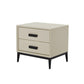 Contemporary Leather Accent Table Nightstand 18.11" Tall 2 Drawers Bed Nightstand Clearhalo 'Bedroom Furniture' 'furn' 'furn_night_stand' 'Furniture' 'night_stand' 'Nightstands' 5999898
