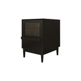 Solid Wood Bed Nightstand Industrial Night Table with Drawers