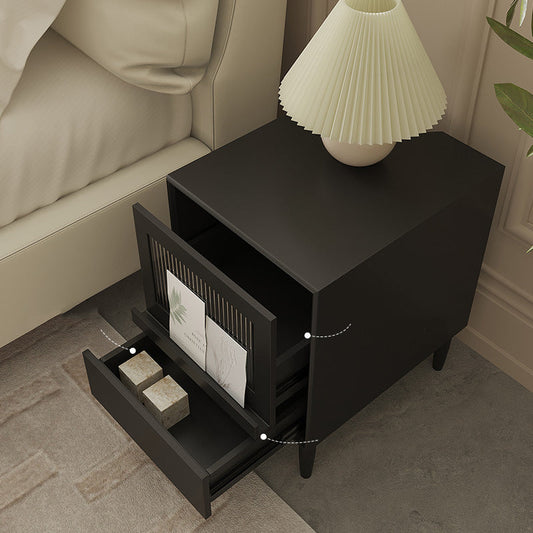 Mesa de noche de la cama de la cama de madera sólida con cajones