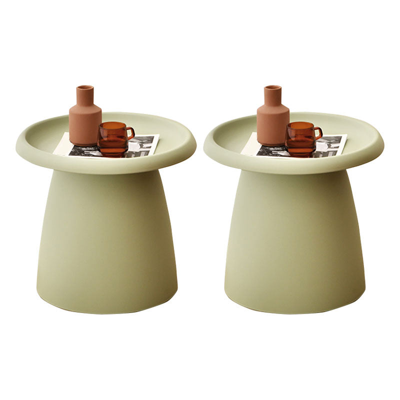 Modern Round Bedside Cabinet Plastic Nightstand, 20"L X 20"W X 17.5"H Green 2 Piece Set Clearhalo 'Bedroom Furniture' 'furn' 'furn_night_stand' 'Furniture' 'night_stand' 'Nightstands' 6000036