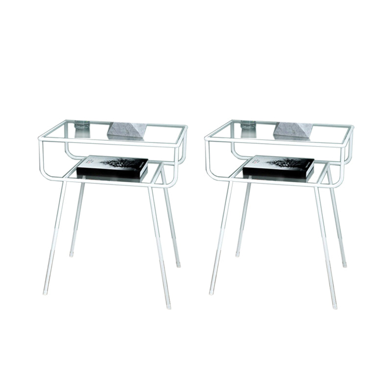 23.62 "de altura 2 de la cama de 2 estadías de vidrio de vidrio con piernas con piernas