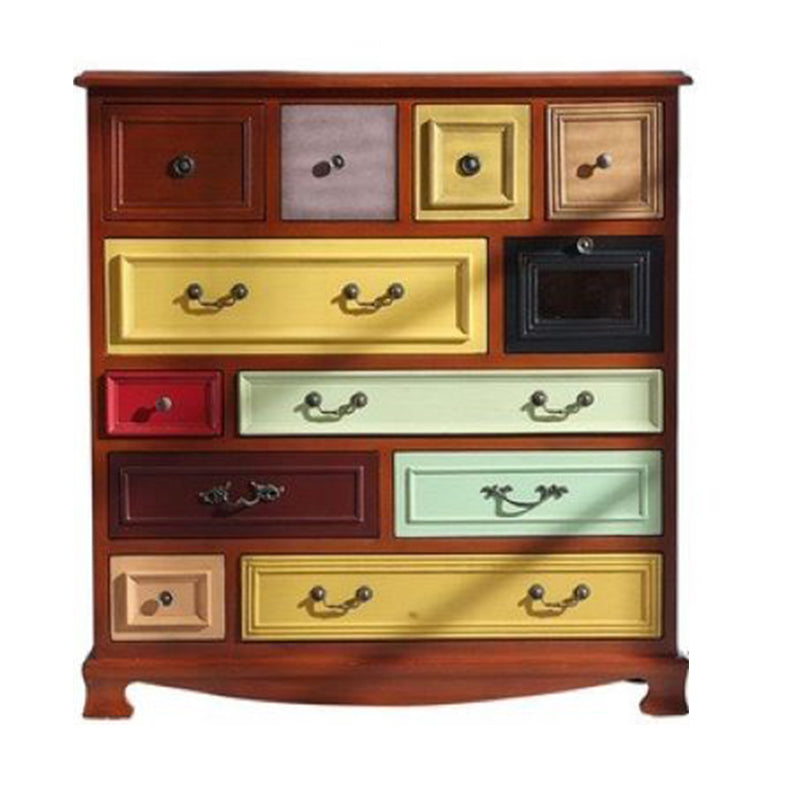 Nautical Bedroom Storage Chest Wooden Vertical Chest with 12 Drawers White-Yellow Clearhalo 'Bedroom Furniture' 'Dressers & Chests' 'dressers_chests' 'furn' 'furn_dressers_chests' 'Furniture' 6000214