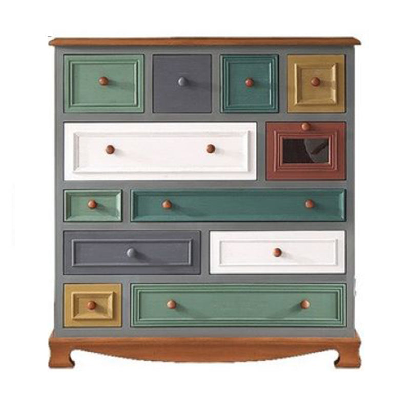 Nautical Bedroom Storage Chest Wooden Vertical Chest with 12 Drawers Aqua Clearhalo 'Bedroom Furniture' 'Dressers & Chests' 'dressers_chests' 'furn' 'furn_dressers_chests' 'Furniture' 6000217