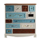Nautical Bedroom Storage Chest Wooden Vertical Chest with 12 Drawers White-Blue Clearhalo 'Bedroom Furniture' 'Dressers & Chests' 'dressers_chests' 'furn' 'furn_dressers_chests' 'Furniture' 6000221