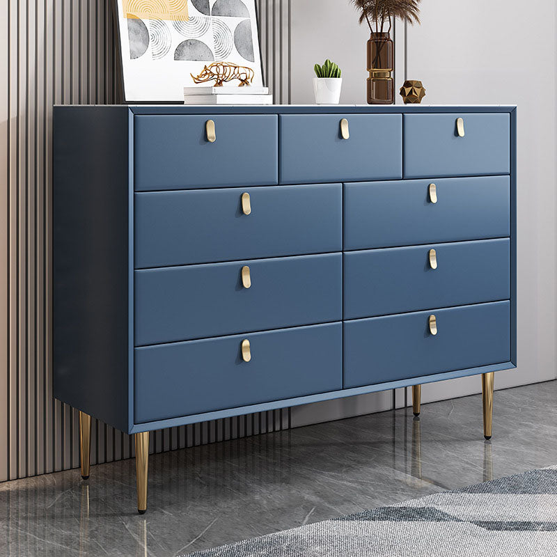 15,6 pouces de largeur glam commode rangement en pierre de rangement avec 9 tiroirs