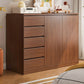 Modern Brown / White Storage Chest Dresser Wooden Combo Dresser with Drawers and Doors