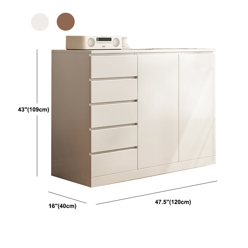 Modern Brown / White Storage Chest Dresser Wooden Combo Dresser with Drawers and Doors