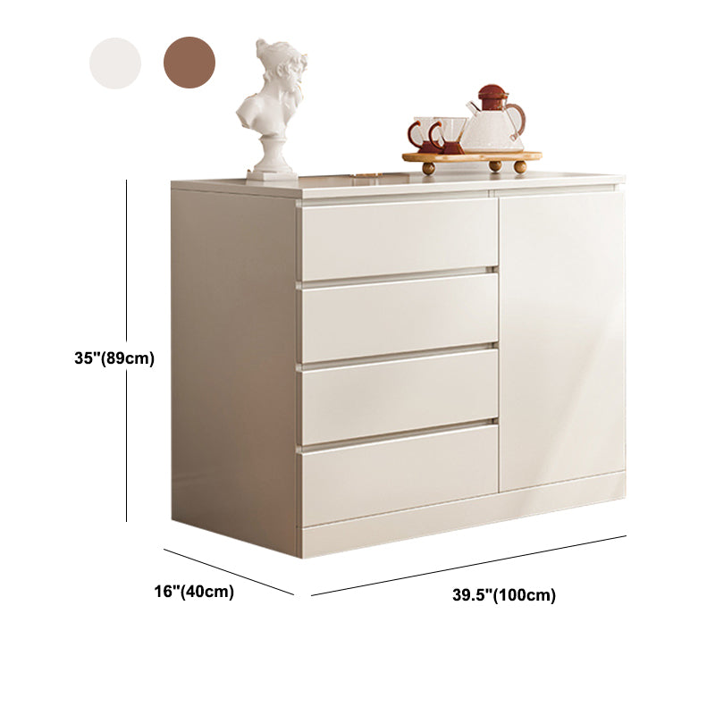 Modern Brown / White Storage Chest Dresser Wooden Combo Dresser with Drawers and Doors