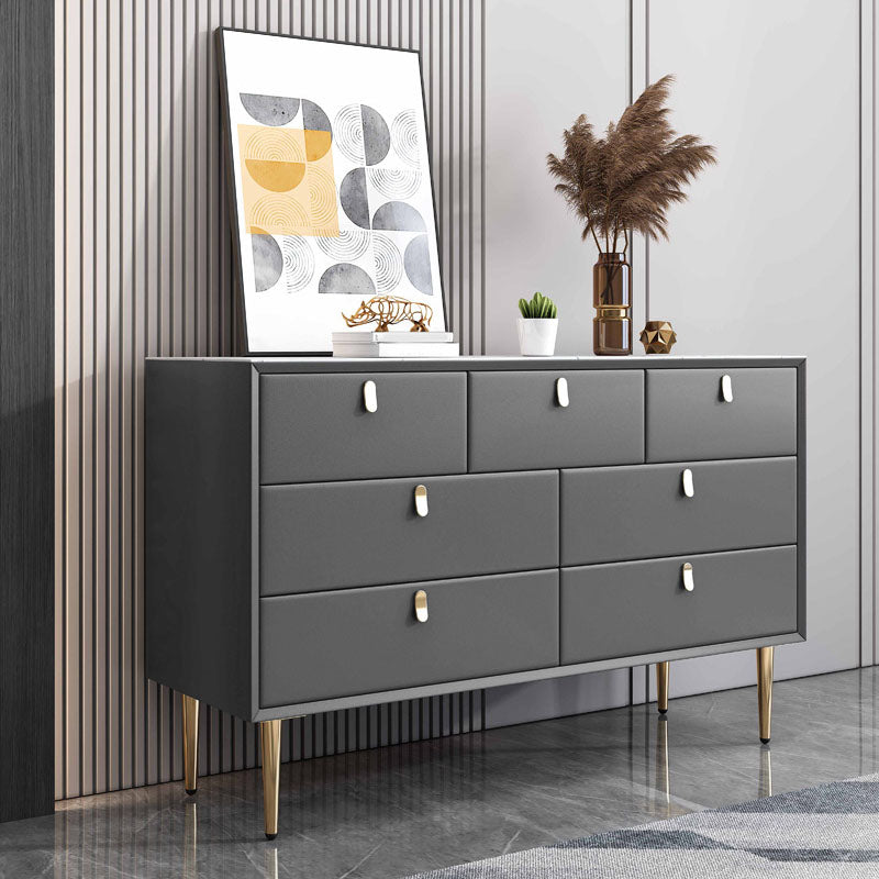 15,6 Zoll breite Glam Kommode aus Stein mit 7 Schubladen
