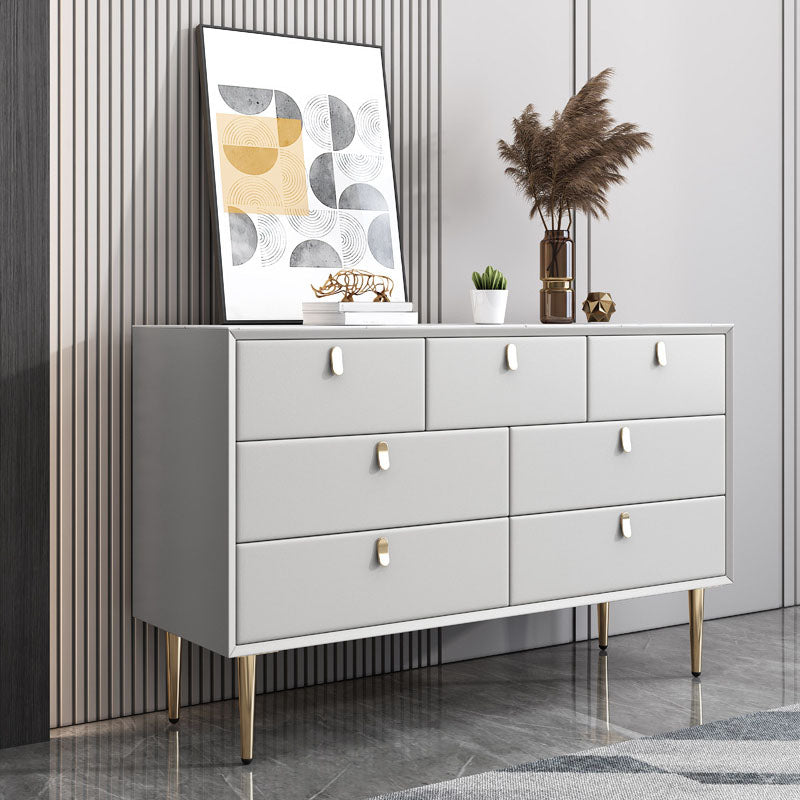 15,6 Zoll breite Glam Kommode aus Stein mit 7 Schubladen