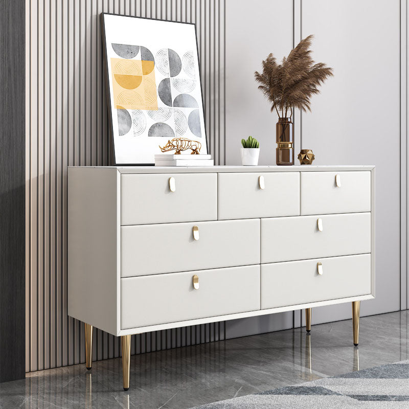 15,6 Zoll breite Glam Kommode aus Stein mit 7 Schubladen
