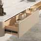 Moderner TV-Wandschrank aus Kunstholz und Massivholz mit Glastür