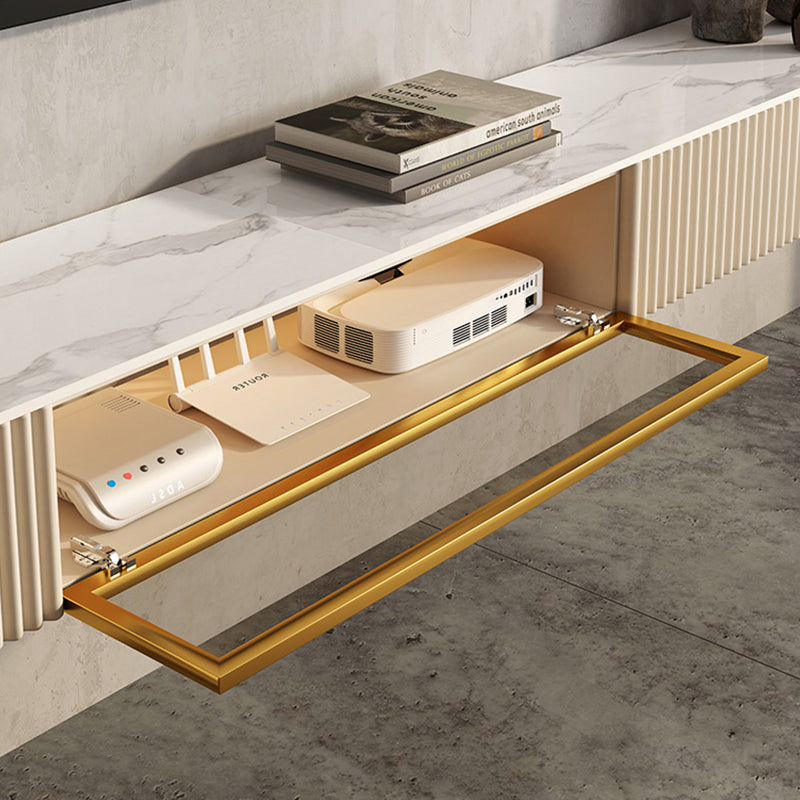 Moderner TV-Wandschrank aus Kunstholz und Massivholz mit Glastür