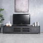 Industrial Style Metal TV Stand Black Colour Enclosed Storage TV Console with Cabinet 79"L x 16"W x 18"H Clearhalo 'furn' 'furn_tv_stands_entertainment_centers' 'Furniture' 'Living Room Furniture' 'TV Stands & Entertainment Centers' 'TV Stands & Media Storage Furniture' 'tv_stands_entertainment_centers' 6000450