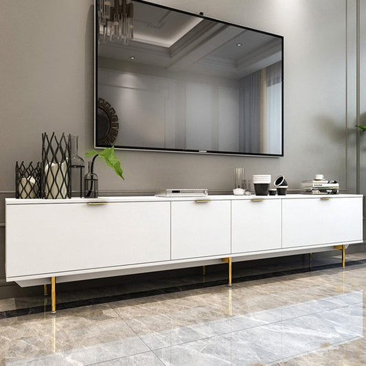 Modern Enclosed Storage TV Stand Wooden TV Cabinet with Splayed Metal Legs