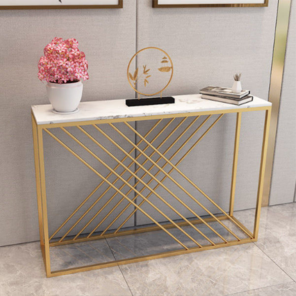 Mesa de consola de mármol de 12 "W Table de acento resistente al rectángulo