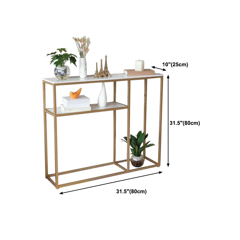 Tabella della console in marmo glam da 12 "W tavolo accento per la cornice resistente alle macchie per Hall