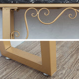 Glam Marble Console Table 12" W Rectangle Sled Accent Table for Hall Clearhalo 'Console Tables' 'console_tables' 'Entry & Mudroom Furniture' 'furn' 'furn_console_tables' 'Furniture' 6000580