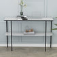 Tabella della console di marmo moderna 12 "W Rettangolo 1 Tavolo di accento per la sala per Hall